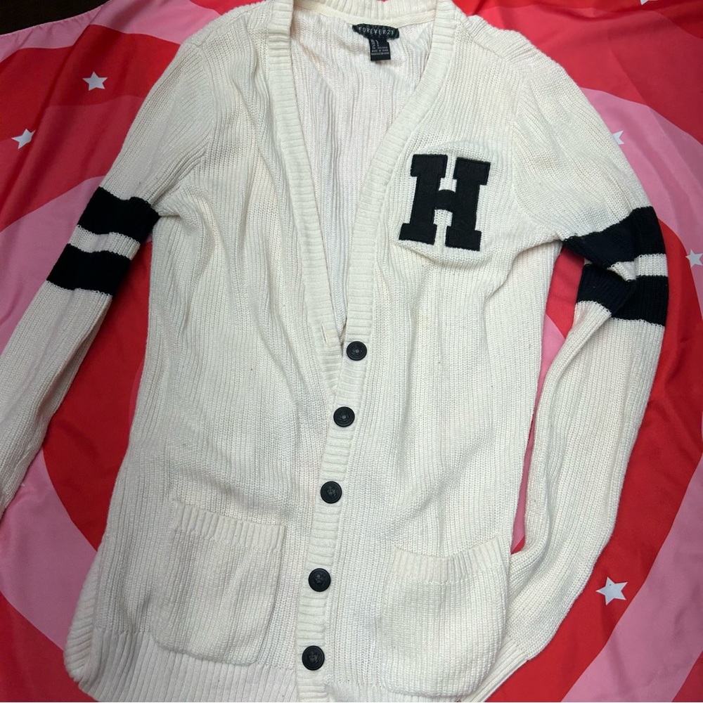 preppy varsity cardigan